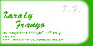 karoly franyo business card